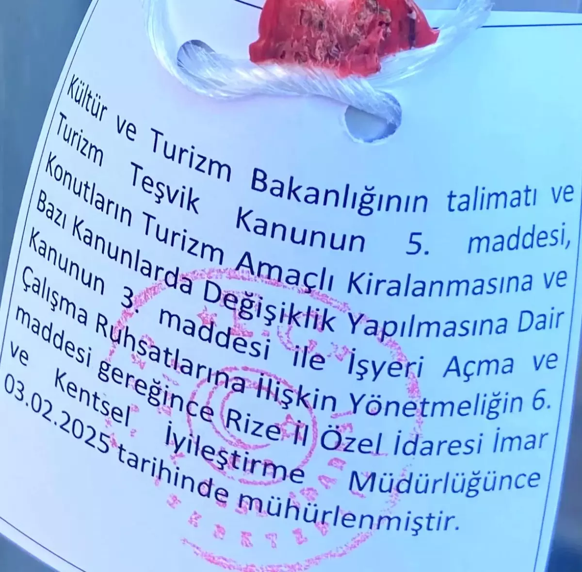 Rize’de Ruhsatsız Tesisler Mühürleniyor