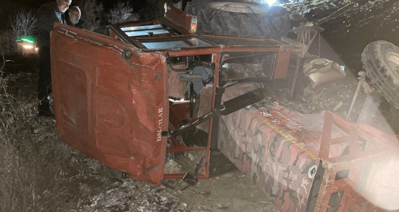 30 metreden traktörle uçan sürücü felaketi yaşadı